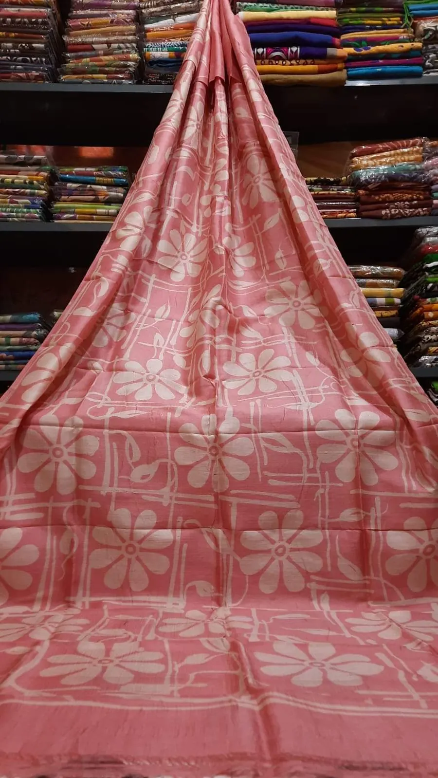 Pure Hand Painted Batik Silk Mark Certified Bishnupuri Silk Sarees